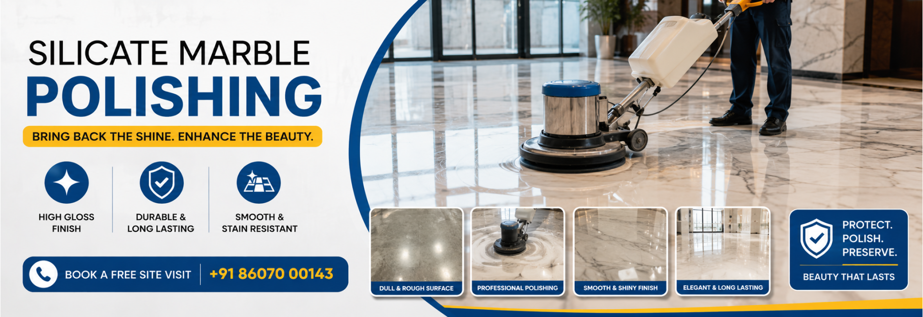 Silicate And Diamond Marble Floor Polishing In Gurgaon